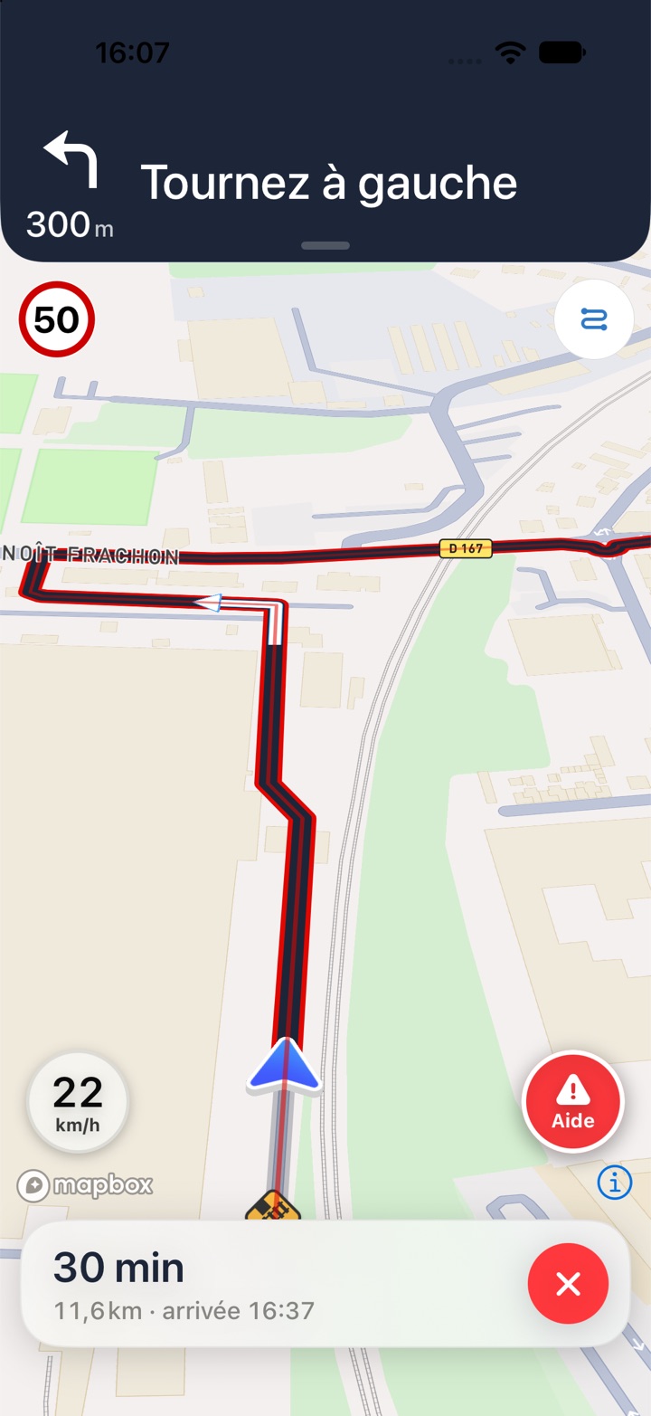 Guidage sur carte